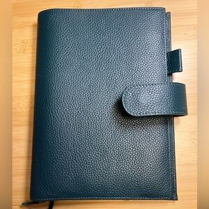 Moterm Teal Leather Planner Cover